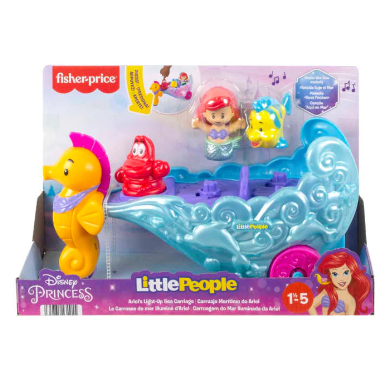 Little People Ariel's Disney Princess Light-Up Sea Carriage Musical Vehicle Toy - Image 6
