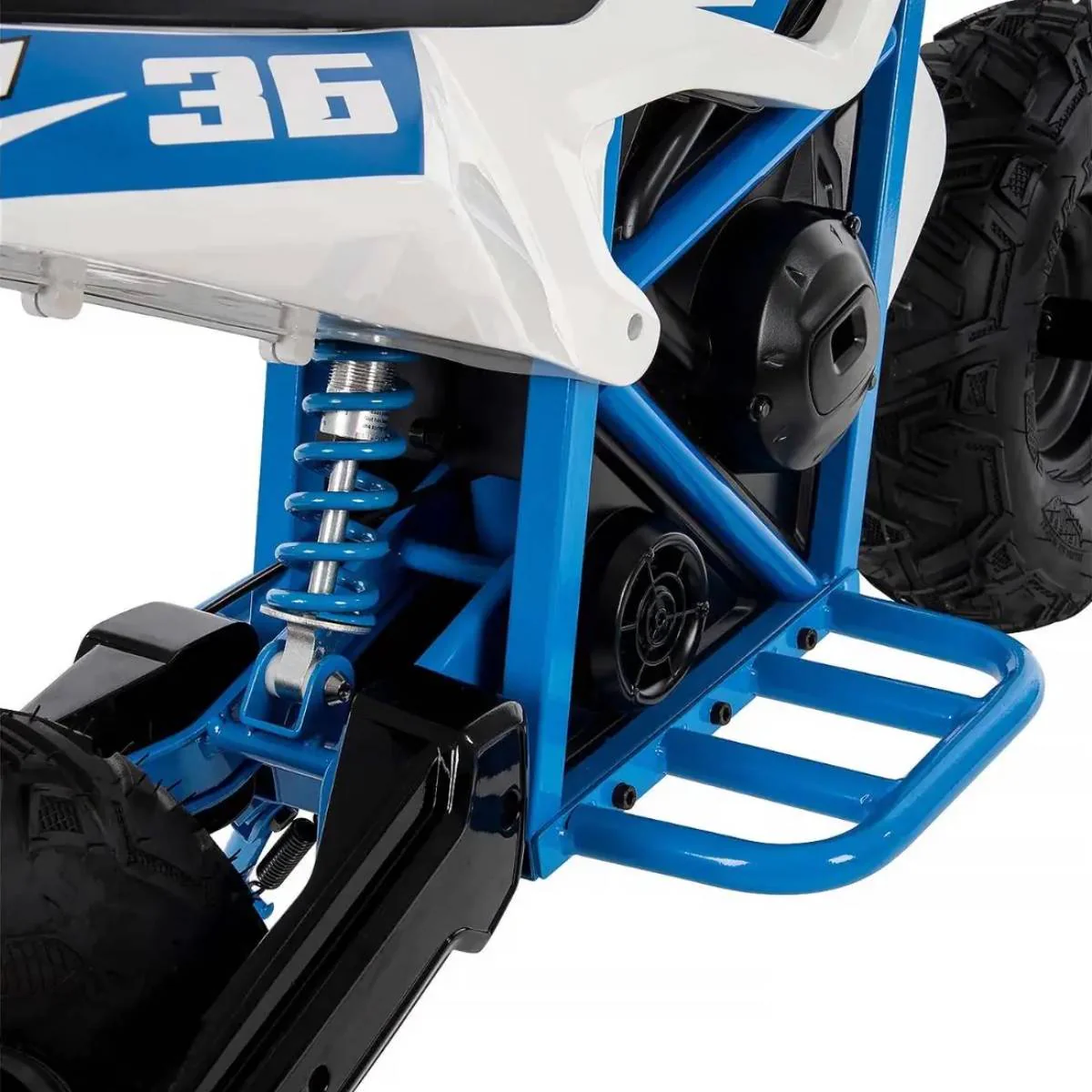 Huffy 36V CR8-R Electric Mini Bike - White/Blue - Image 4