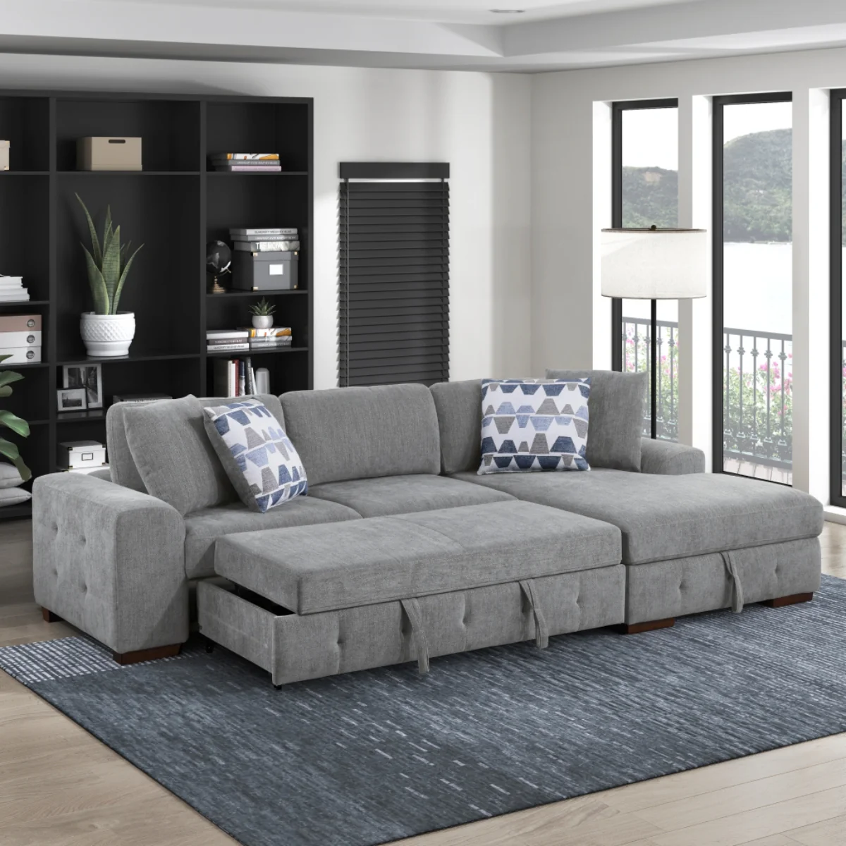 Sectional Sofa with Right Chaise by Homelegance - Gray - Image 3
