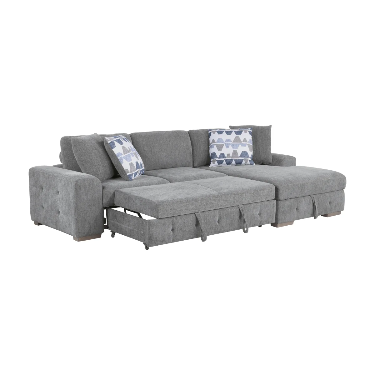 Sectional Sofa with Right Chaise by Homelegance - Gray - Image 6