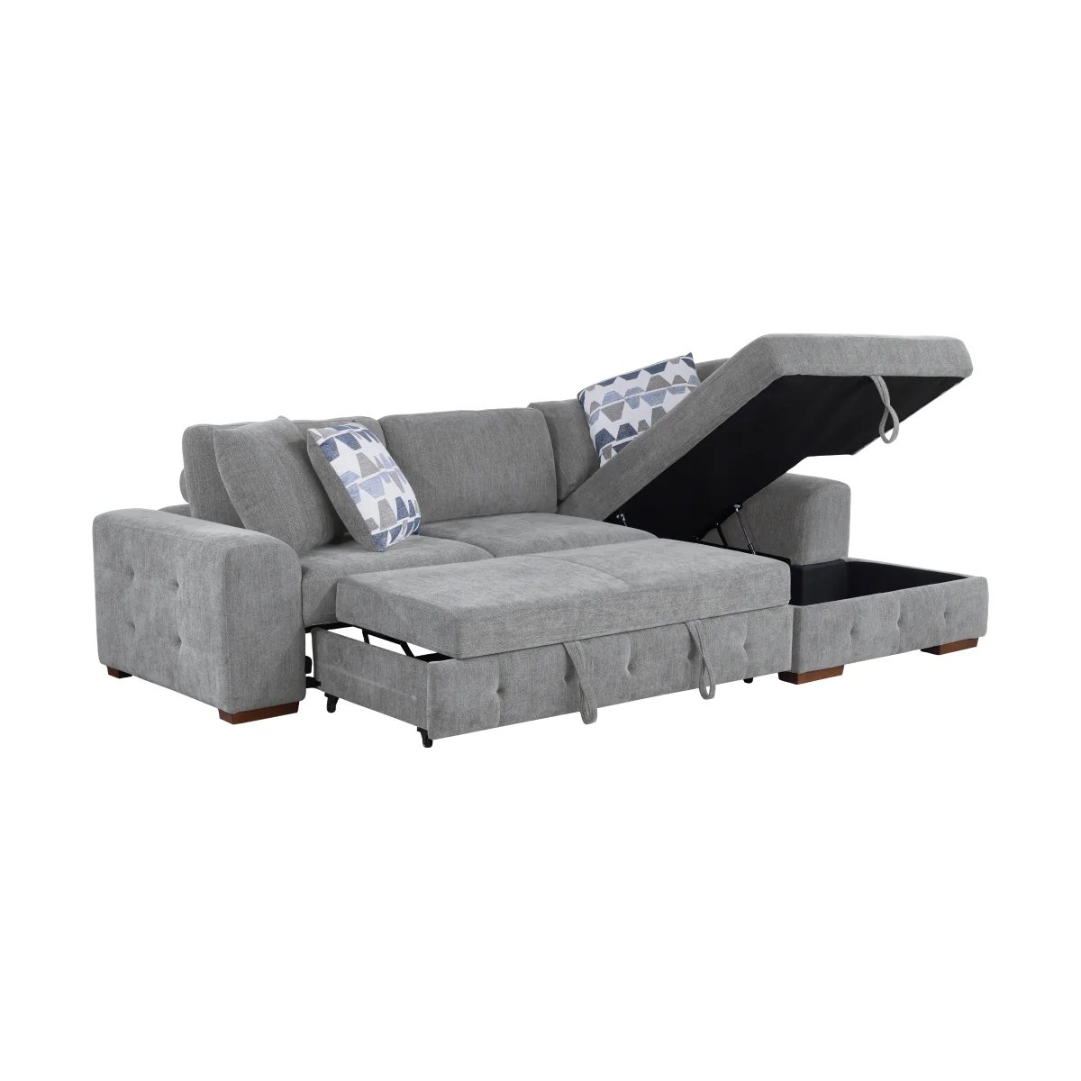 Sectional Sofa with Right Chaise by Homelegance - Gray - Image 7