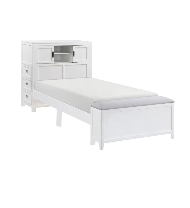 Youth Explorer Twin Bookcase Platform Bed by Homelegance - White - Image 3