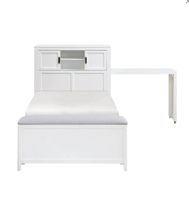 Youth Explorer Twin Bookcase Platform Bed by Homelegance - White - Image 4