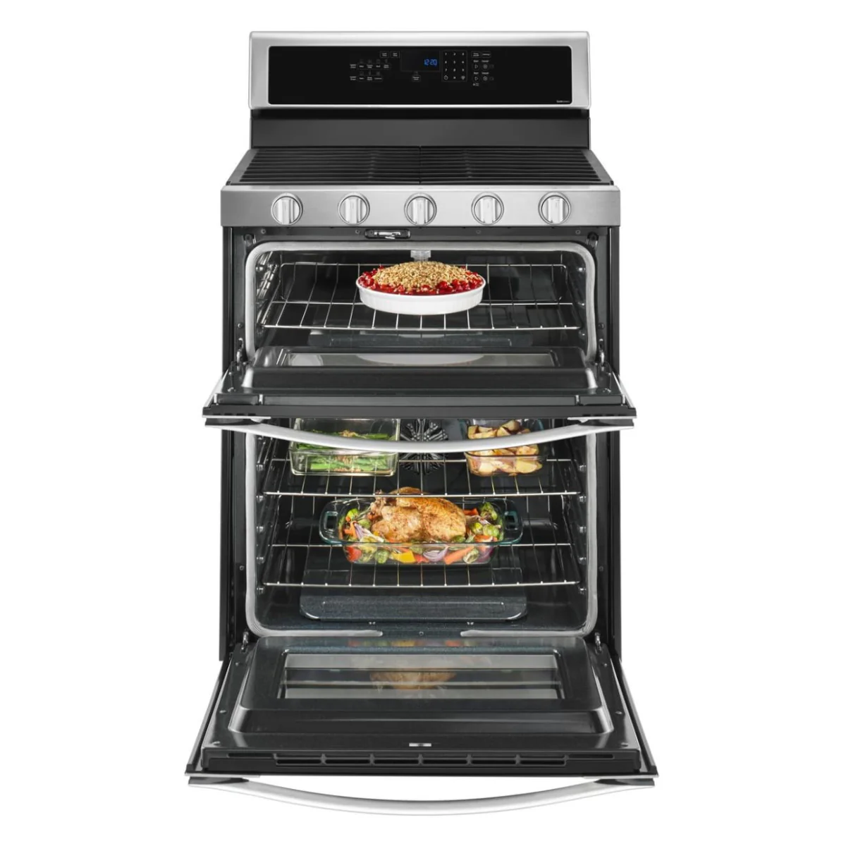 Whirlpool WGG745S0FS 6 cu. ft. Self-Cleaning Freestanding Double Oven Gas Convection Range - Silver - Image 5