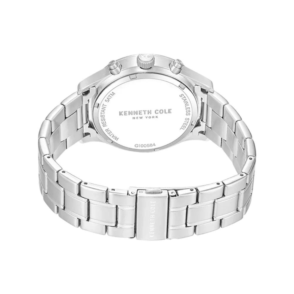 Kenneth Cole New York Skeleton Men's Silver Bracelet Watch - Blue Dial - Image 3