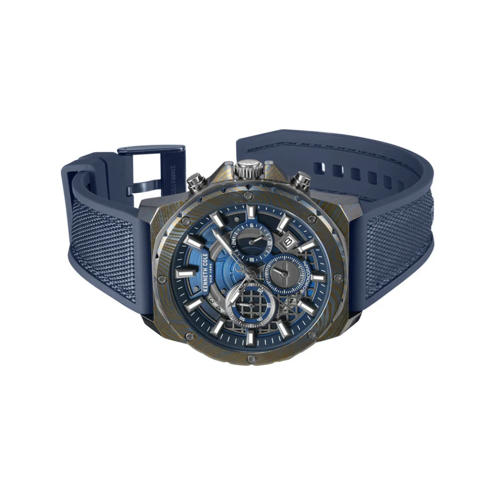 Kenneth Cole Newyork Men's 45mm Strap Watch - Blue - Image 3