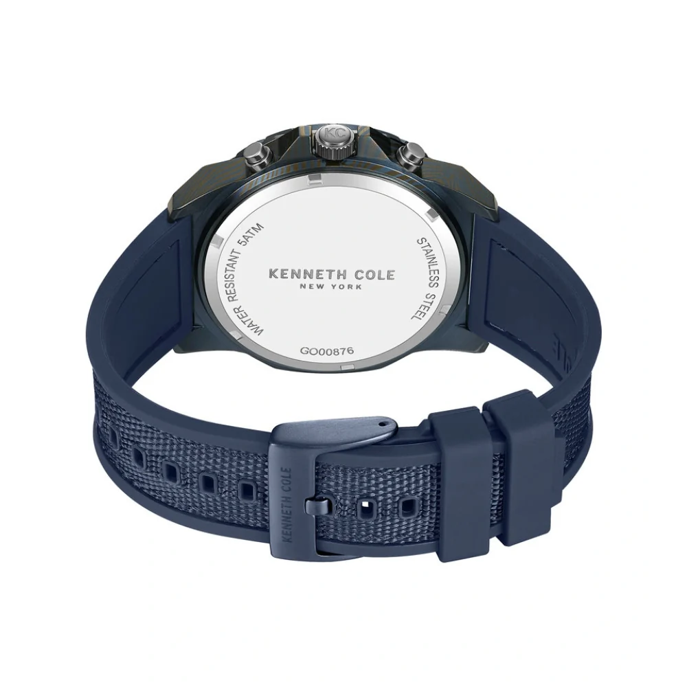 Kenneth Cole Newyork Men's 45mm Strap Watch - Blue - Image 5