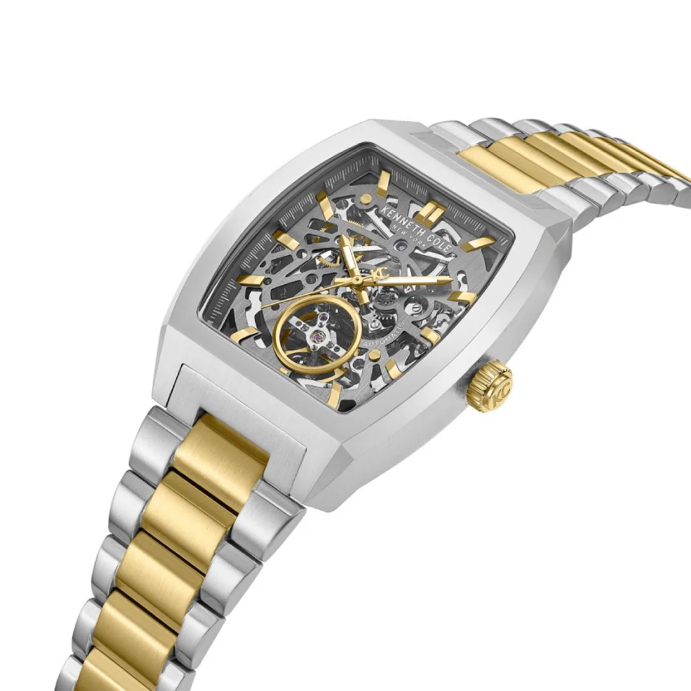 Kenneth Cole New York Milford Men's Two-Tone Bracelet Watch - Silver Dial - Image 4