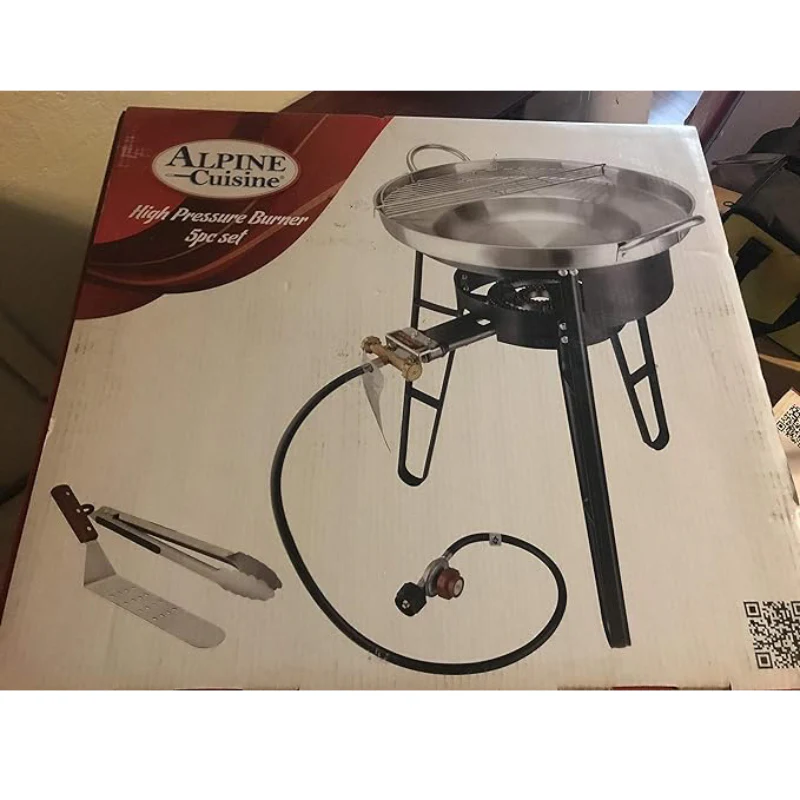 Alpine Cuisine AI26360 High Pressure Burner (5-Piece) - Silver/Black - Image 4