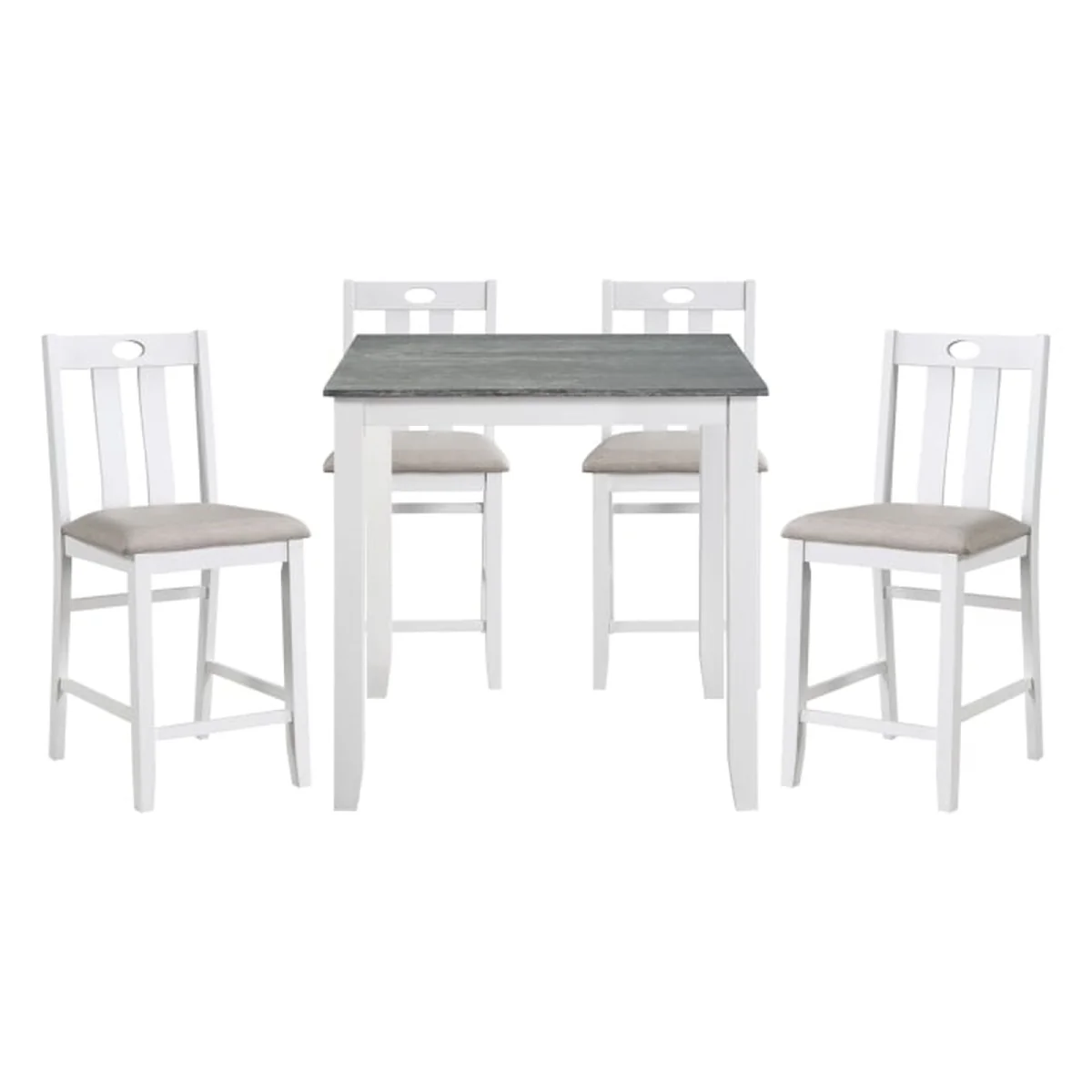 Belmont Counter Height Dining Table with 4 Chairs - Gray/White - Image 3