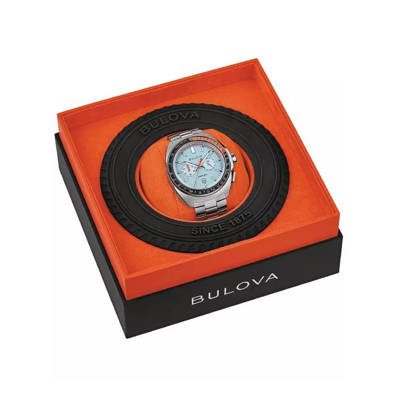 Bulova Chronograph Racer Men's 42mm Silver Bracelet Watch - Blue Dial - Image 4