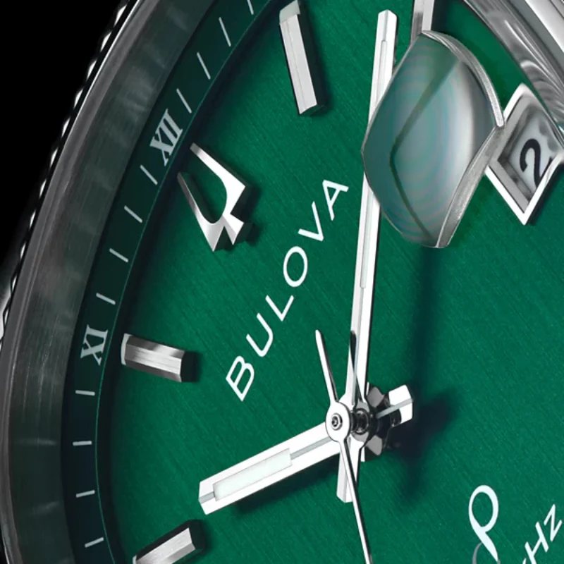 Bulova Super Seville Unisex 38mm Silver-Tone Bracelet Watch - Green Dial - Image 4