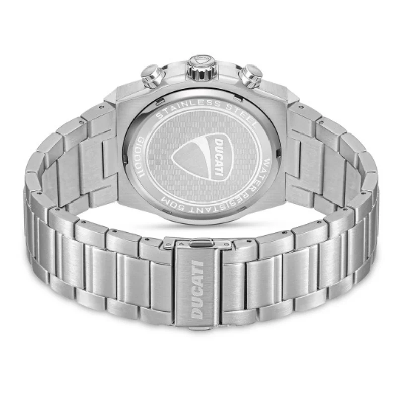 Ducati Men's 43.5mm Silver-Tone Bracelet Watch - Black Dial - Image 3