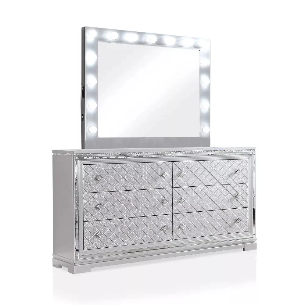 Furniture Of America Belleterre Silver 4pc Bedroom Set With Queen Bed - Image 13