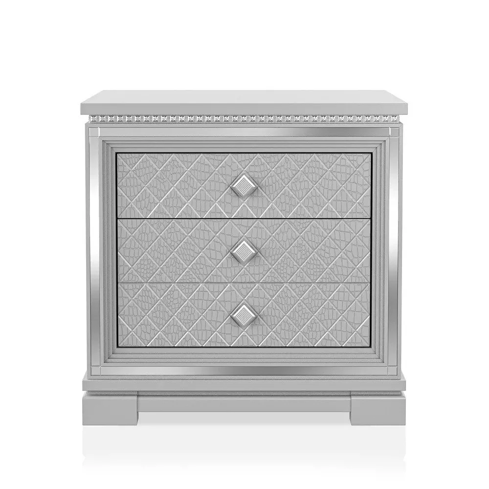 Furniture Of America Belleterre Silver 4pc Bedroom Set With Queen Bed - Image 7