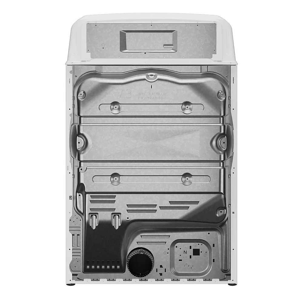 GE - 7.2 Cu. Ft. Electric Dryer with Spanish Control Panel - White with Matte Black - Image 5