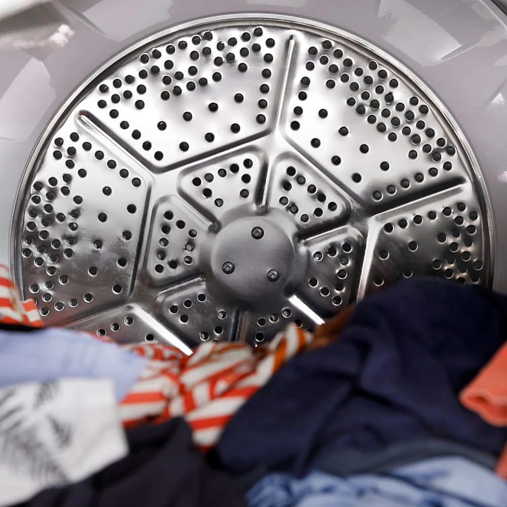 GE - 7.2 Cu. Ft. Electric Dryer with Spanish Control Panel - White with Matte Black - Image 8