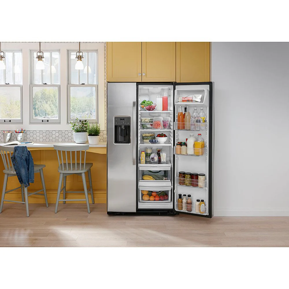 GE GSS25GYPFS 25.3 . Side-by-Side Refrigerator with Water and Ice Dispenser - Fingerprint Resistant Stainless Steel - Image 10