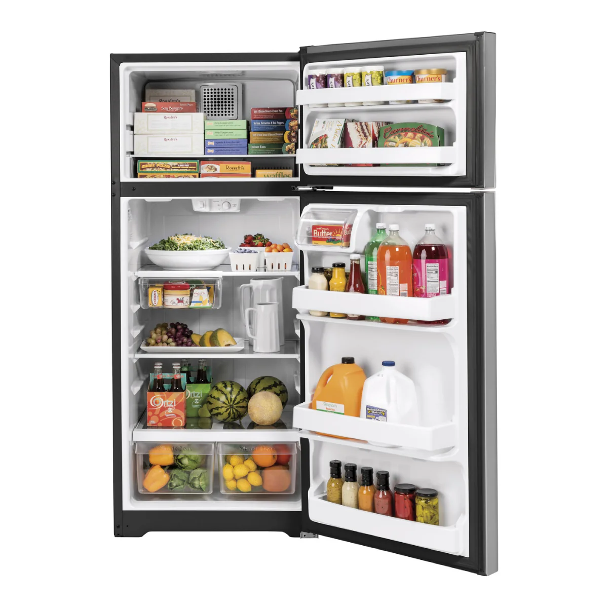 GE GTS18HYNRFS 17.5 cu. ft. Top-Freezer Refrigerator - Stainless Steel - Image 9