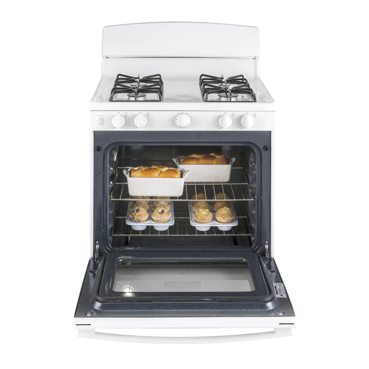 GE JGBS30DEKWW 4.8 cu.ft. 30" Freestanding Gas Range with 4 Sealed Burners - White - Image 5