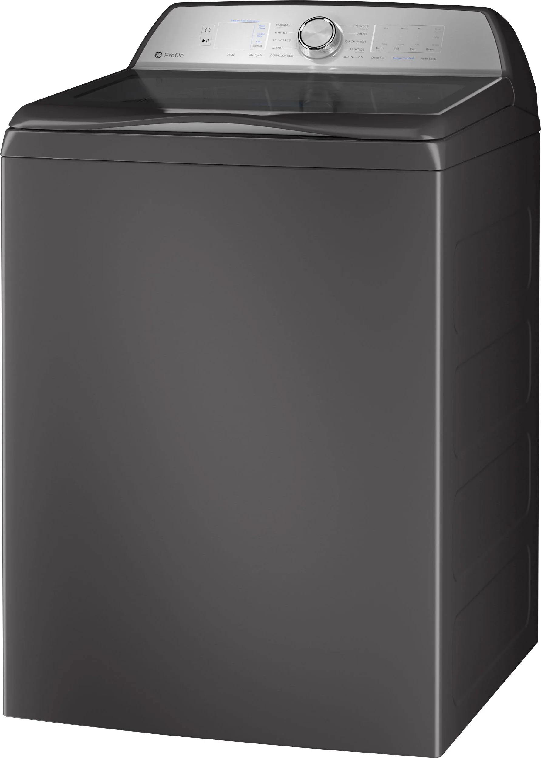 GE Profile 4.9 Cu Ft High Efficiency Smart Top Load Washer with Smarter Wash Technology, Easier Reach & Microban Technology - Diamond gray - Image 3