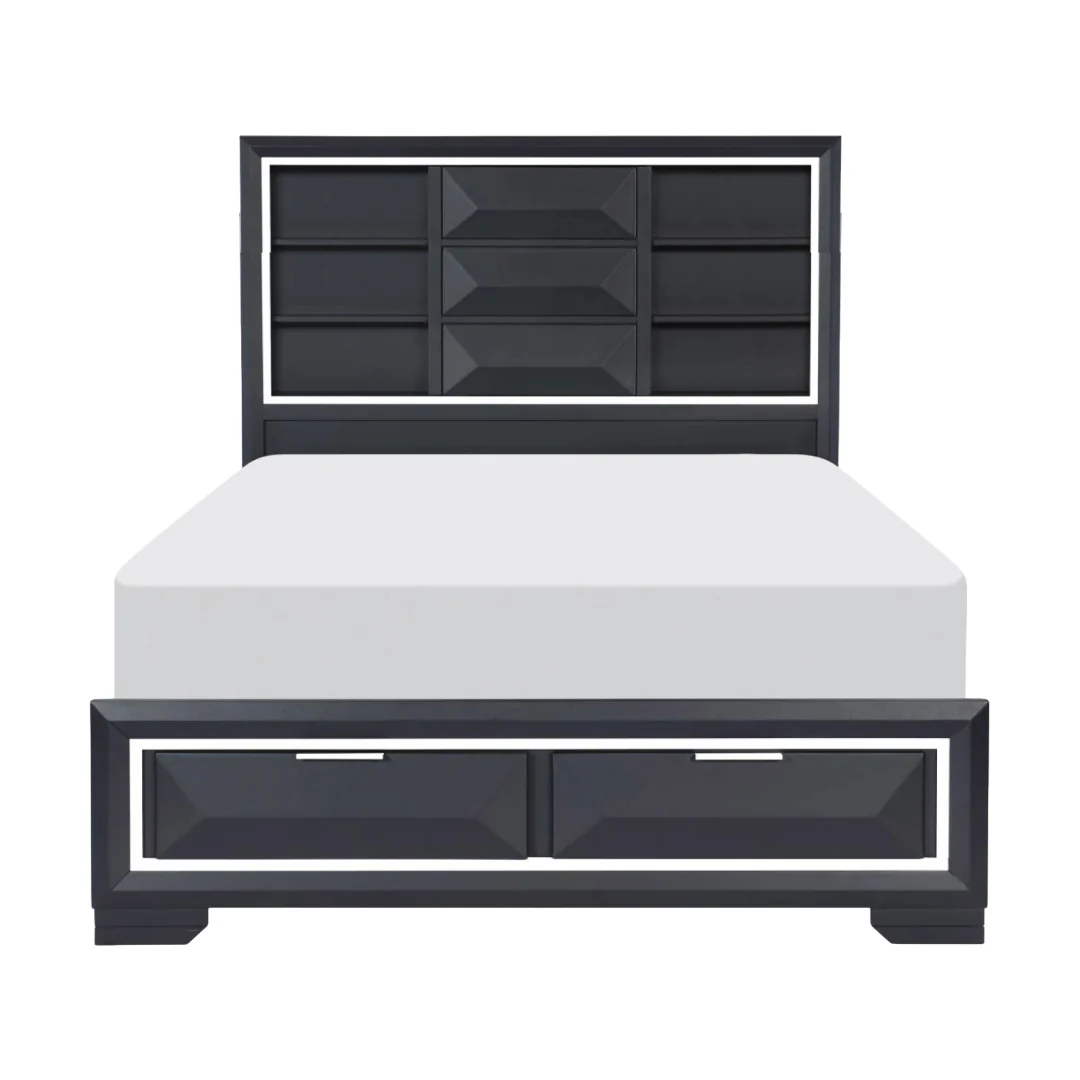 Genoa Charcoal 4pcs Bedroom Set - Image 3