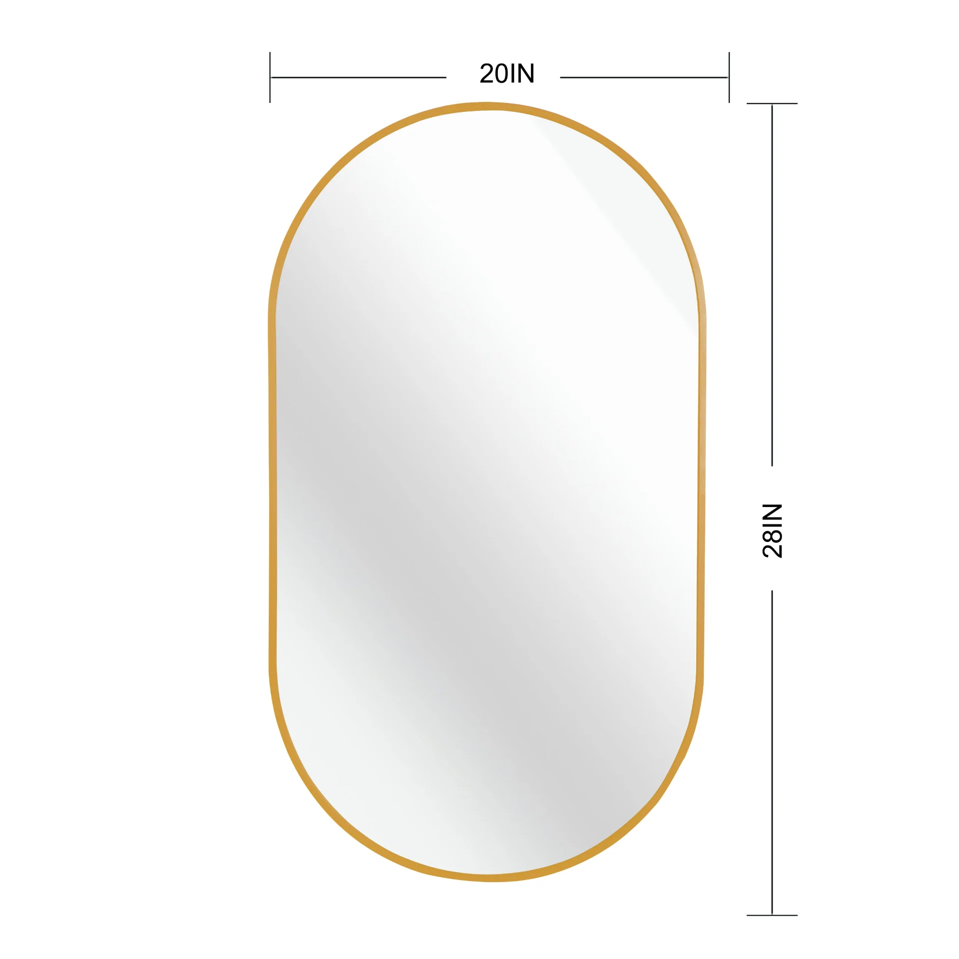 Gold 20 x 28 Inch Metal Oval Mirror - Image 3