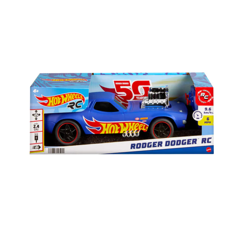 Hot Wheels 1:16 Scale RC Rodger Dodger Toy Car - Blue - Image 5