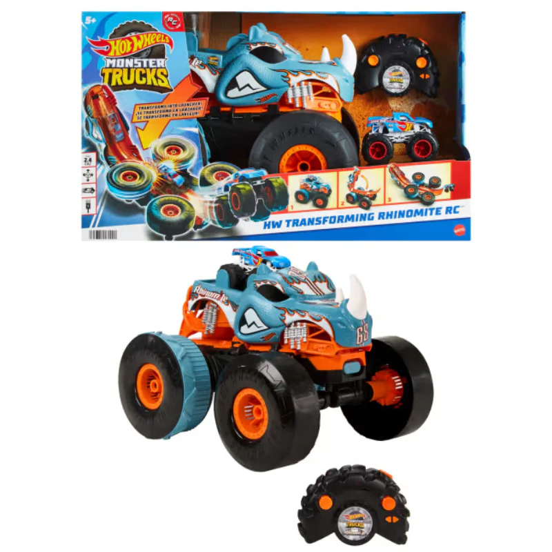Hot Wheels Monster Trucks HW Transforming Rhinomite RC with 1:64 Scale Toy Truck - Image 3