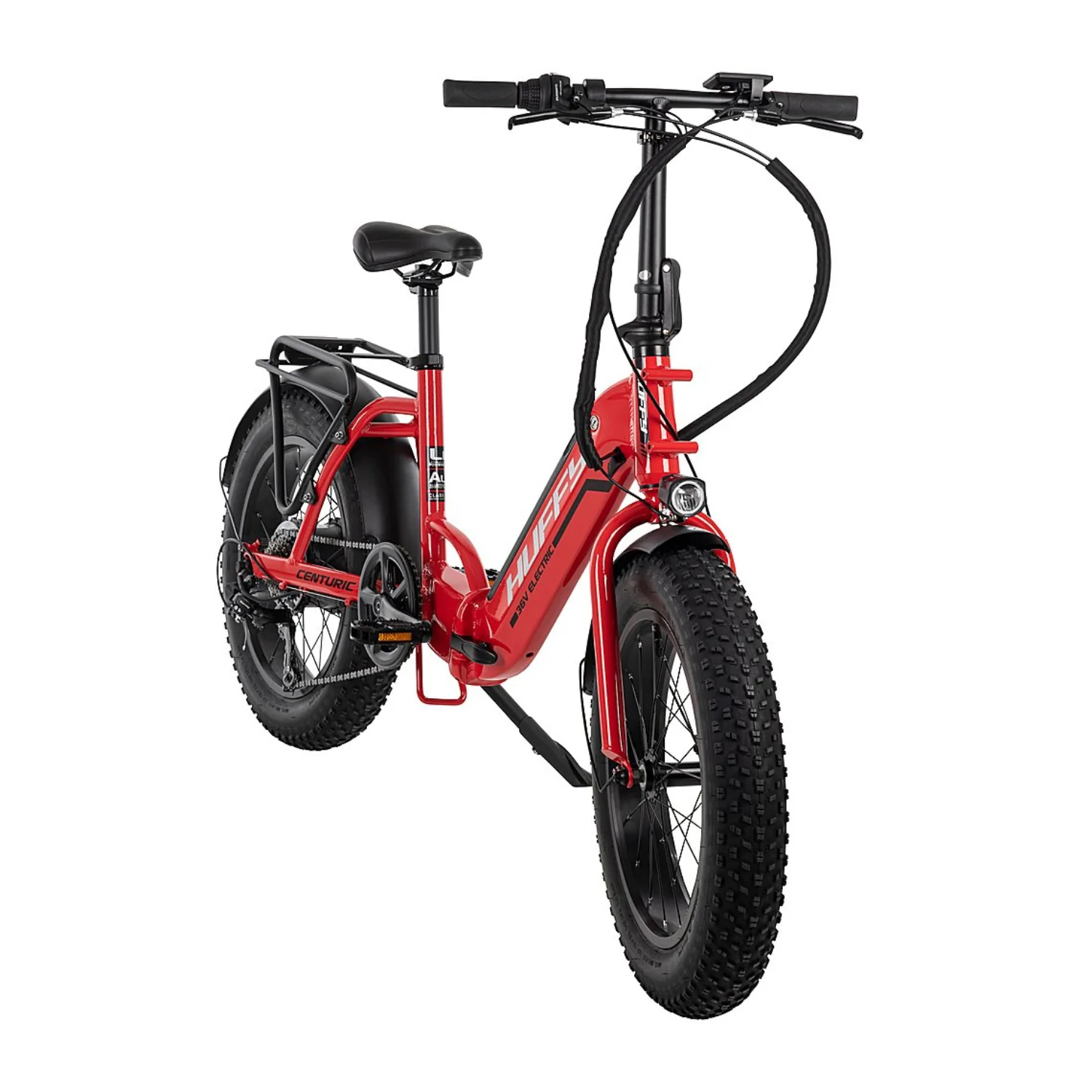 Huffy 20" Centuric Folding E-bike - Black/Red - Image 3