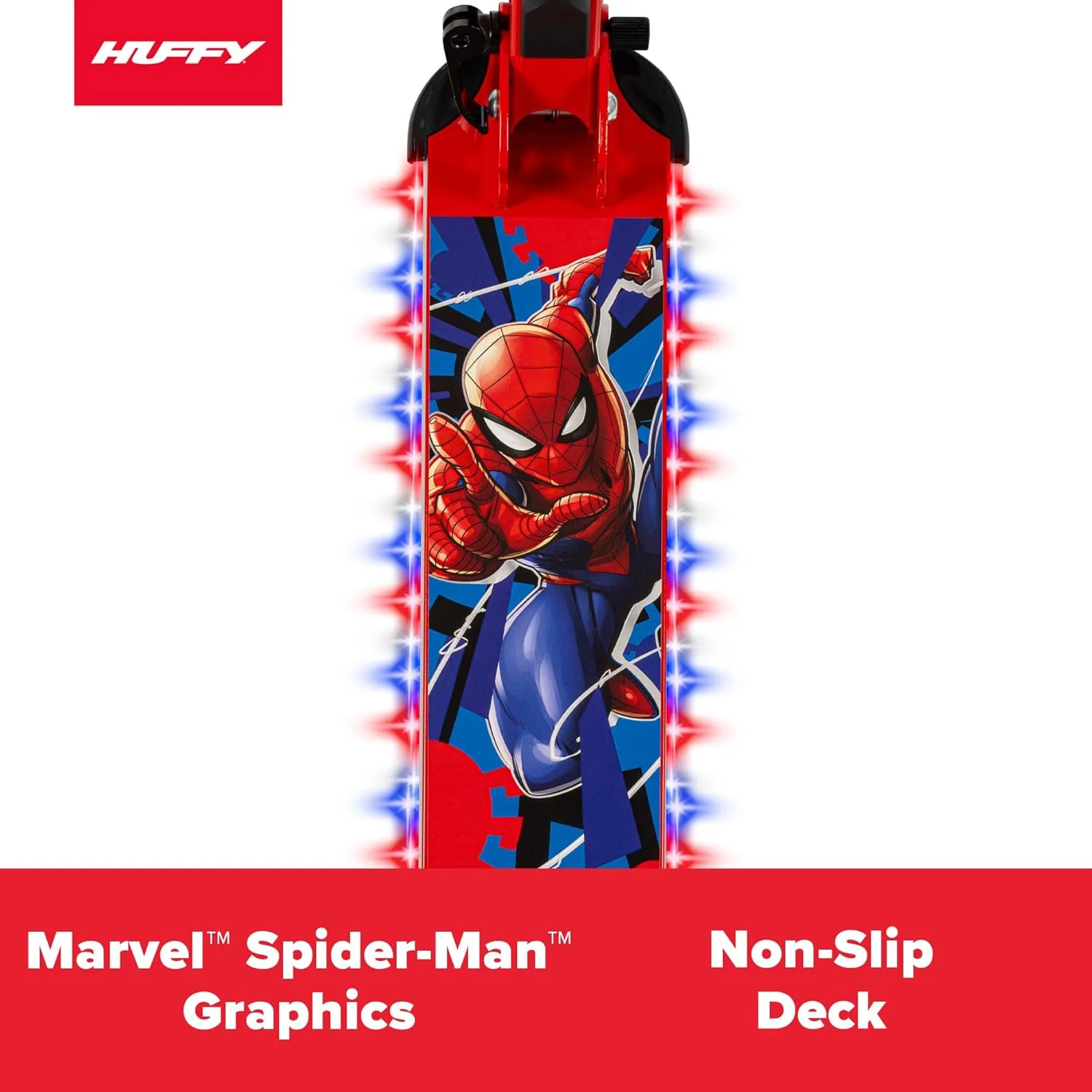 Huffy Marvel Spider-Man Electro Light Inline Scooter with LED Lights - Red - Image 7