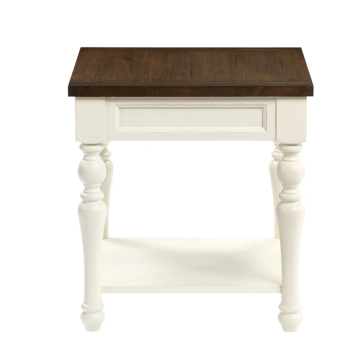 Joanna 22" End Table with Drawer and Open Shelf by Steve Silver Company - Ivory/Mocha - Image 3
