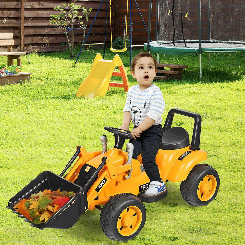 Kids Ride-On Excavator Digger 6V  Tractor - Yellow - Image 7