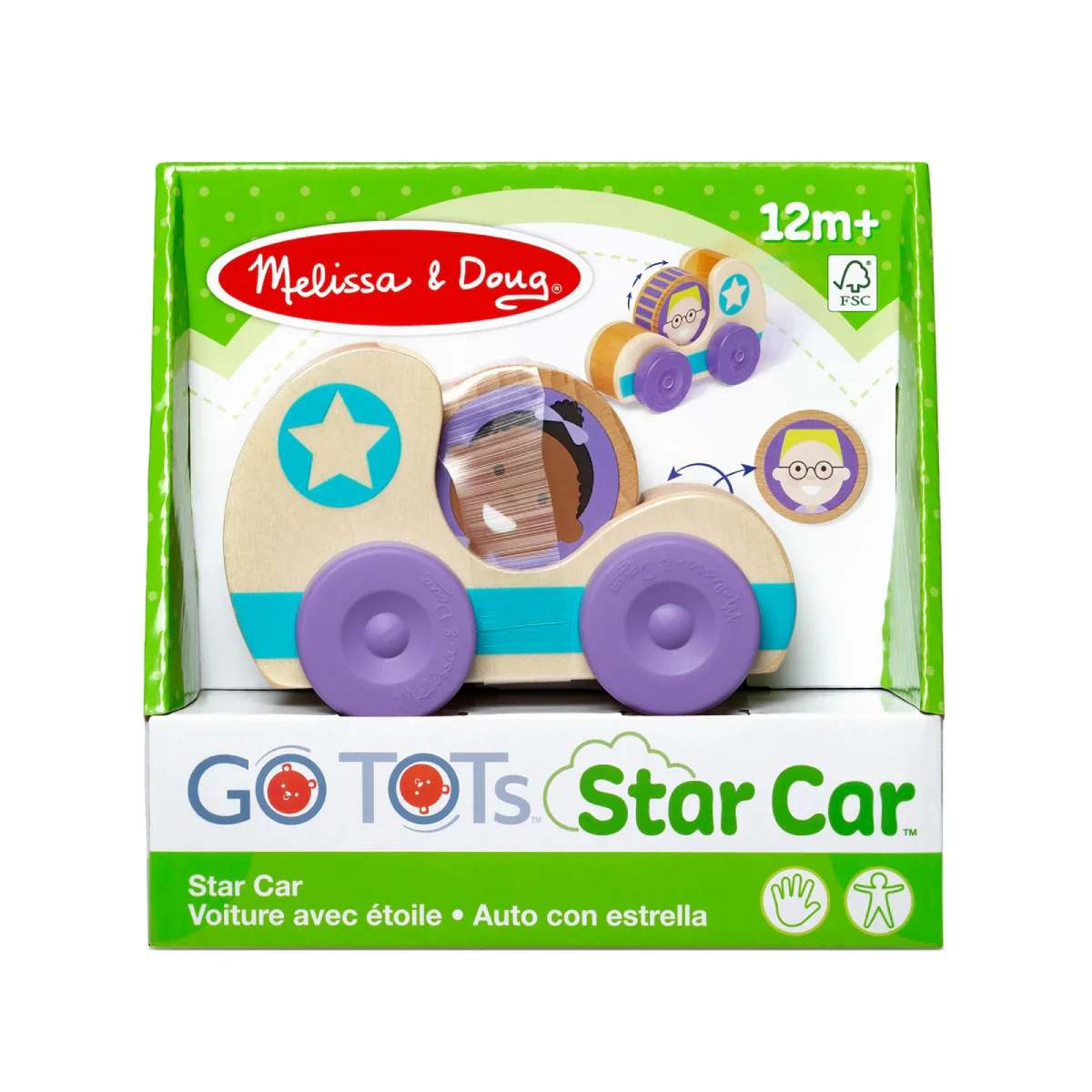 Melissa and Doug GO Tots Wooden Blue Star Car (2 Pieces) - Image 3