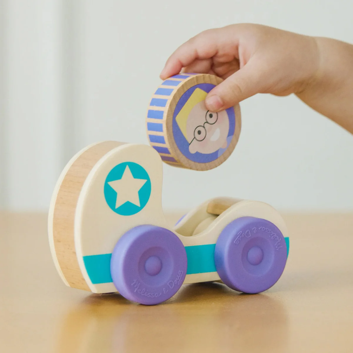 Melissa and Doug GO Tots Wooden Blue Star Car (2 Pieces) - Image 5