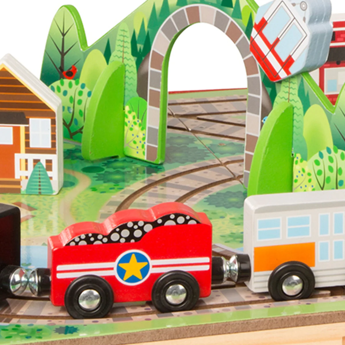 Melissa & Doug Take-Along Railroad Set with Storage Case (17-Pieces) - Image 3