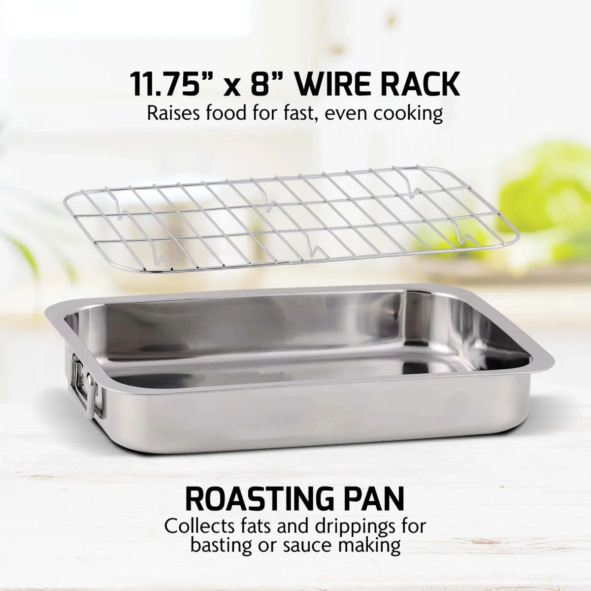 Ovente CWR23131S 13" Roasting Pan - Silver - Image 3