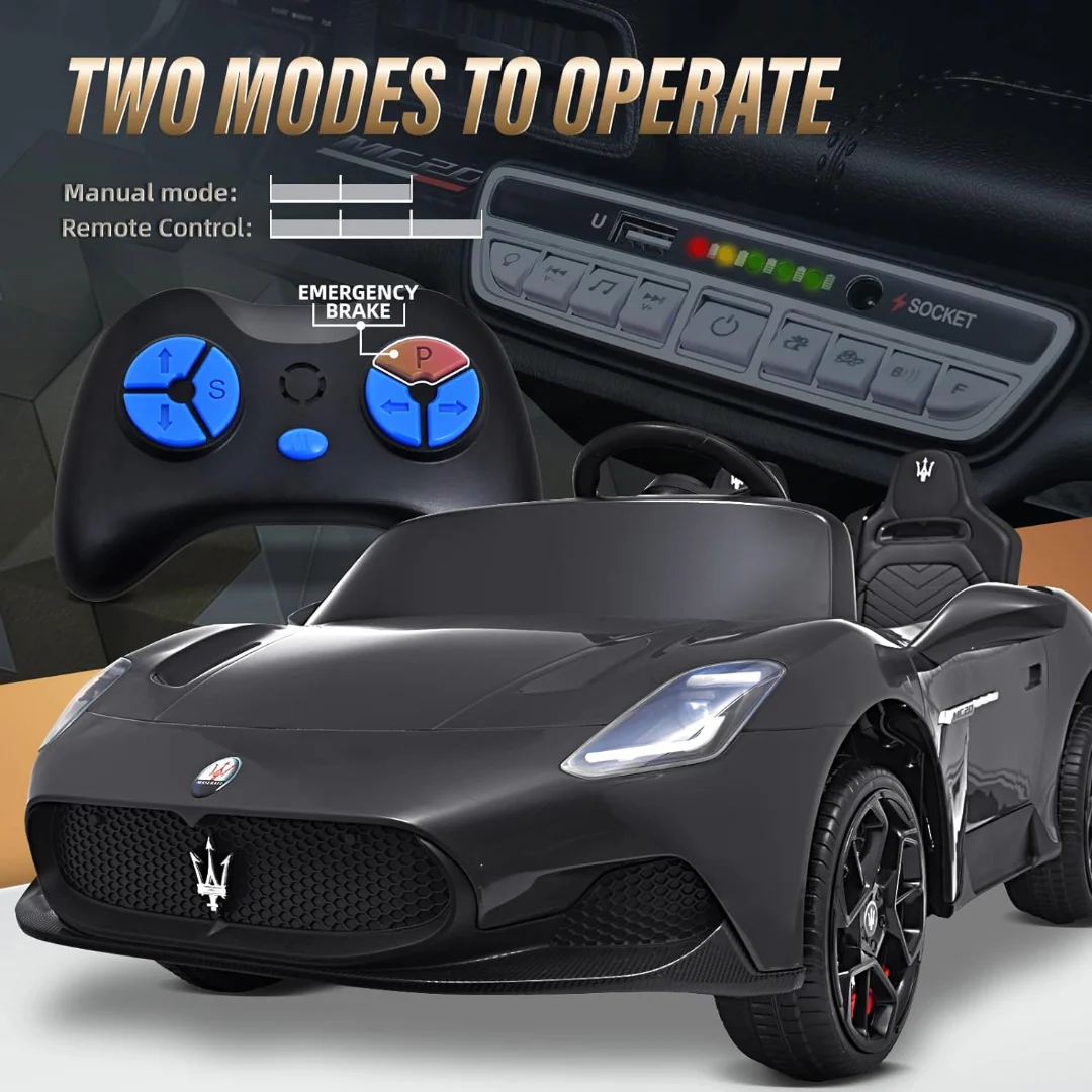 R/C Licensed Maserati MC20 Electric Kid Car with Remote Control - Image 3