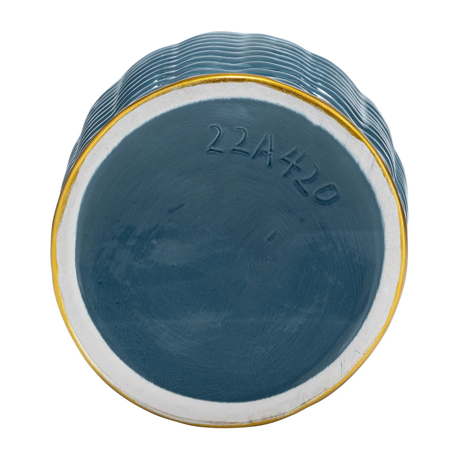 Sagebrook Home Contemporary 10" Chevron Ceramic Vase - Teal - Image 7