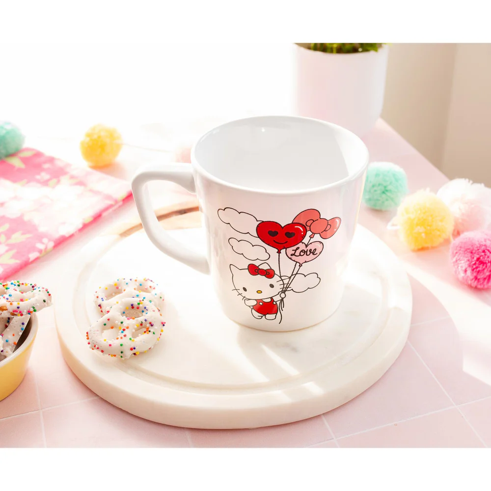 Sanrio Hello Kitty Love Balloon Wide Rim 17 oz Ceramic Mug - White - Image 5