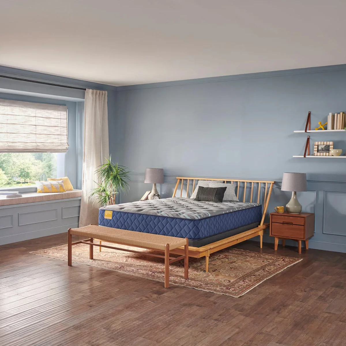 Sealy Featherton Spring Tight Top Firm Queen Size Mattress - Blue/Gray - Image 4