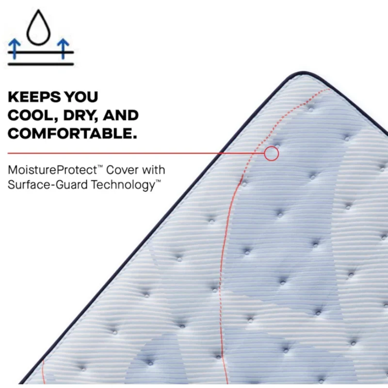 Sealy Posturepedic Plus Plainfield 15" Firm Euro Pillow Top Mattress - Blue - Image 3