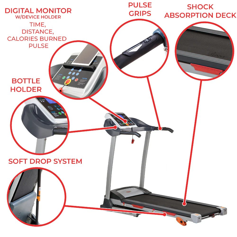 ?Sunny Health & Fitness Treadmill with Manual Incline And Display - Image 3