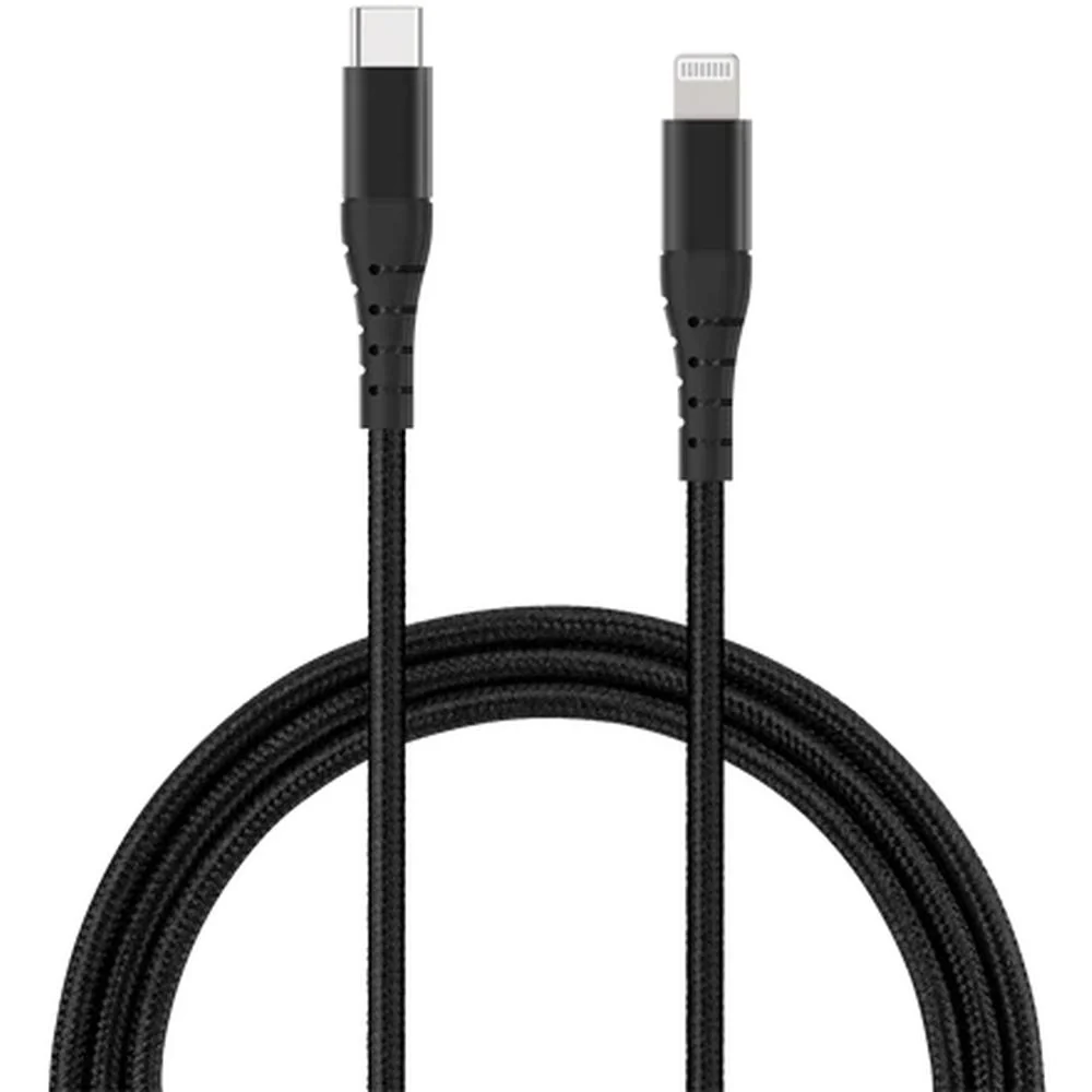 TekYa USB-C to Lightning Braided Cable - Black - Image 3