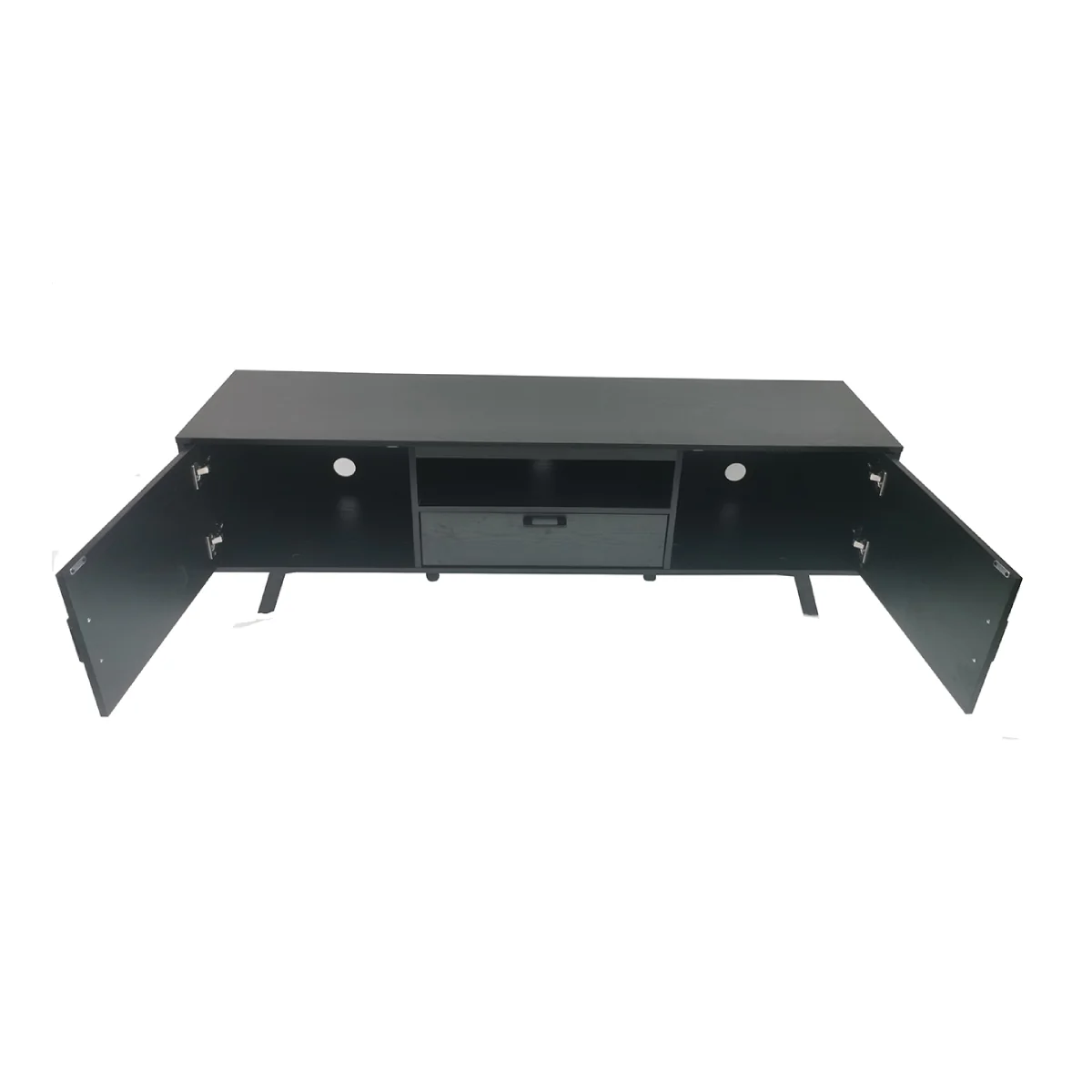 TV Console Cabinet for TVs up to 75" with 2 doors by Lumi  - Black - Image 3