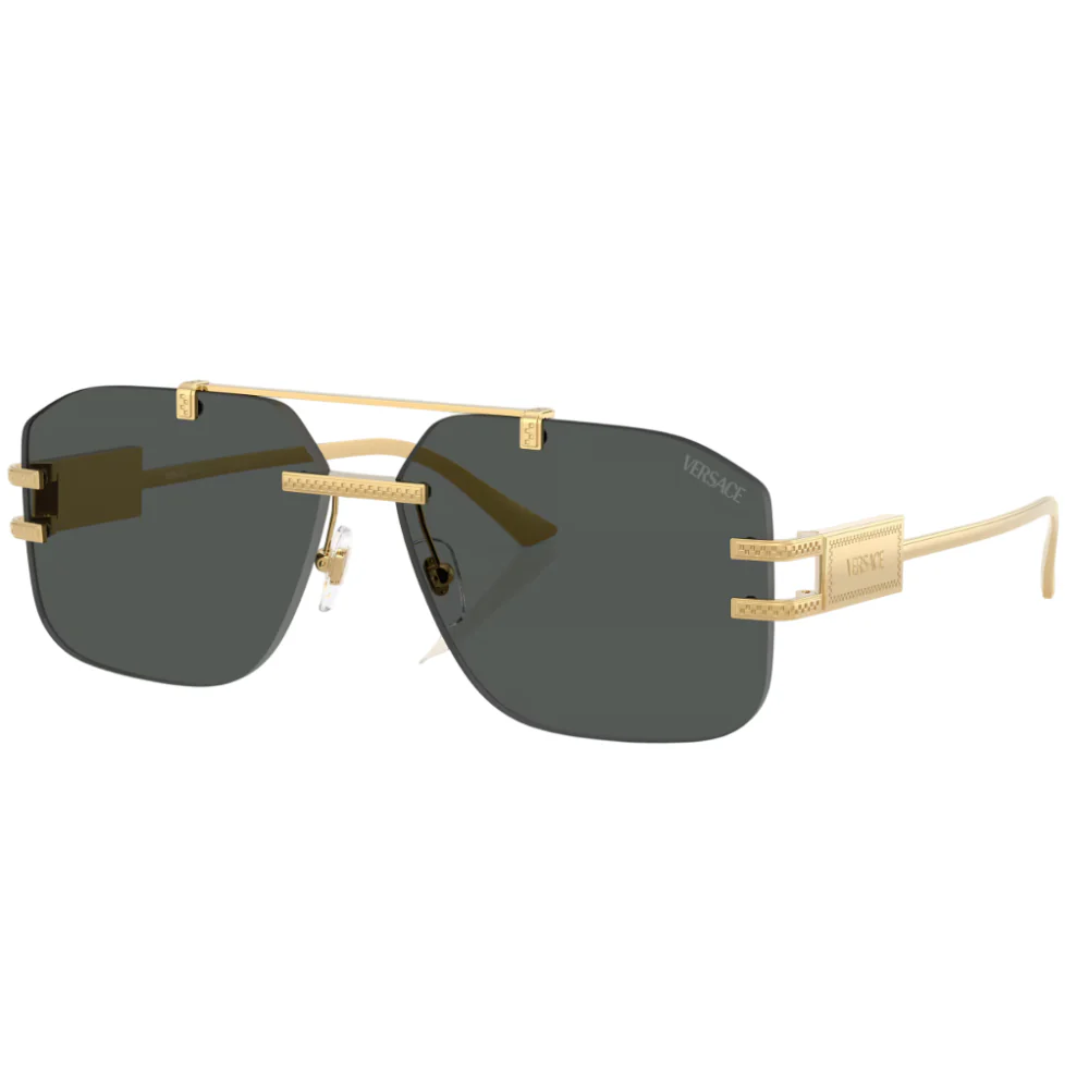 Versace Men's Geometric Solid Color Sunglasses - Image 5