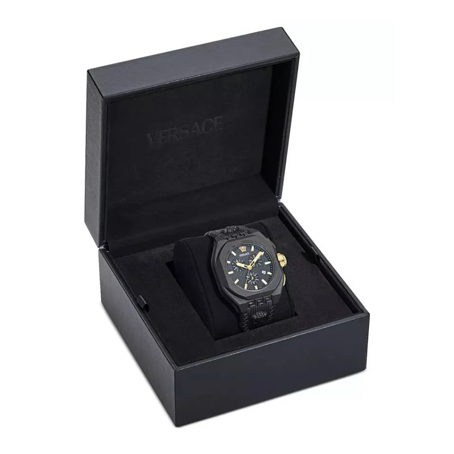 Versace V-Legend Chronograph Men's 44mm Strap Watch - Black - Image 4