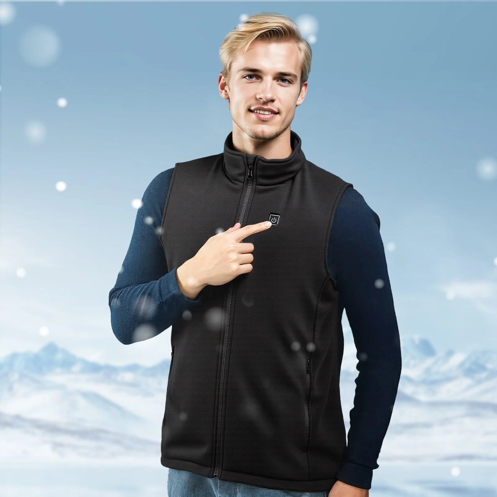 Heated Vest, Men Electric Heating Vest with 16000 mAh Battery Pack, 6 Heating Zones Lightweight Rechargeable Winter-Vest with 3 Levels, for Outdoor Hiking Camping Fishing Skiing, Size XL - Image 7