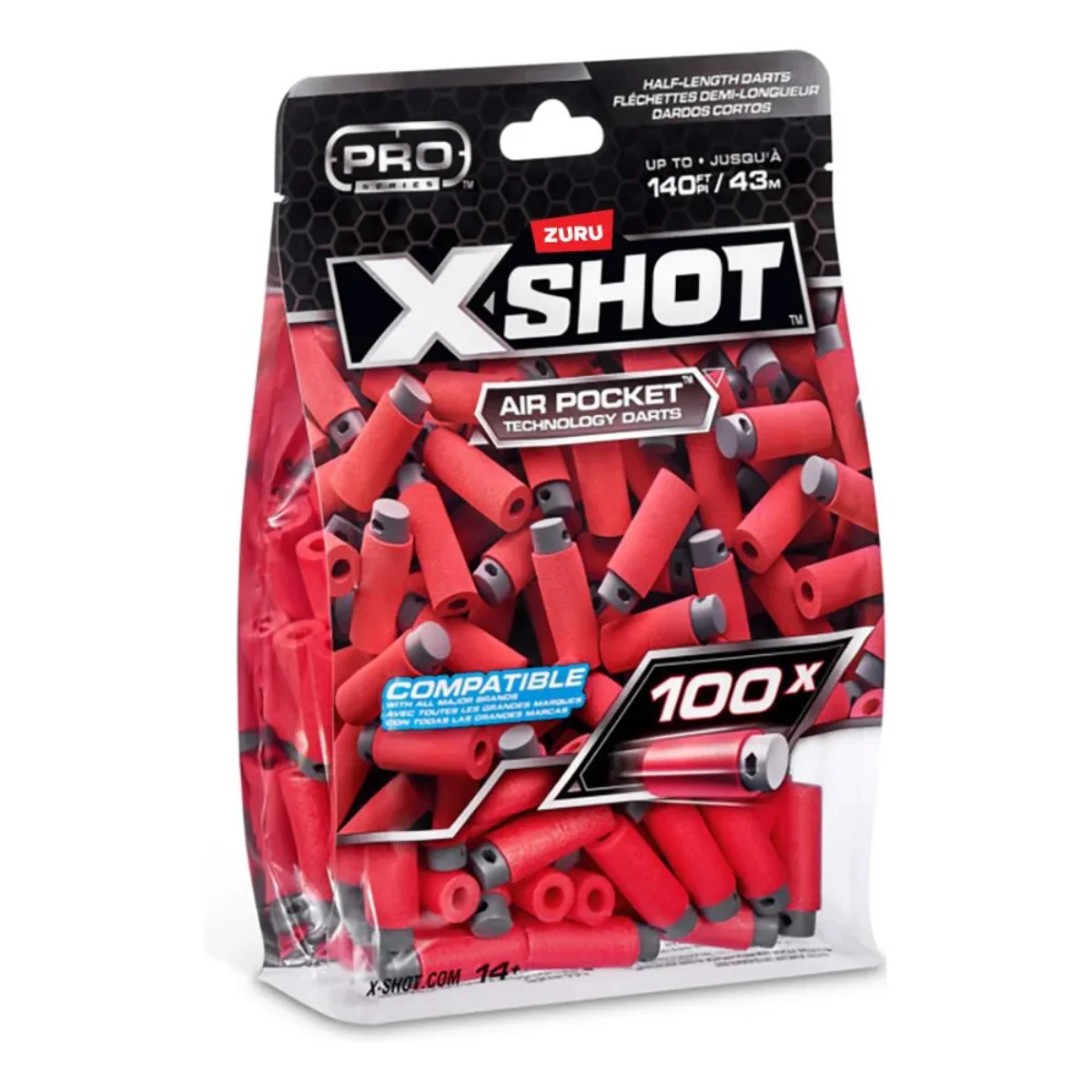 XShot Pro Half Length Refill Darts (100-Pieces) - Red - Image 4